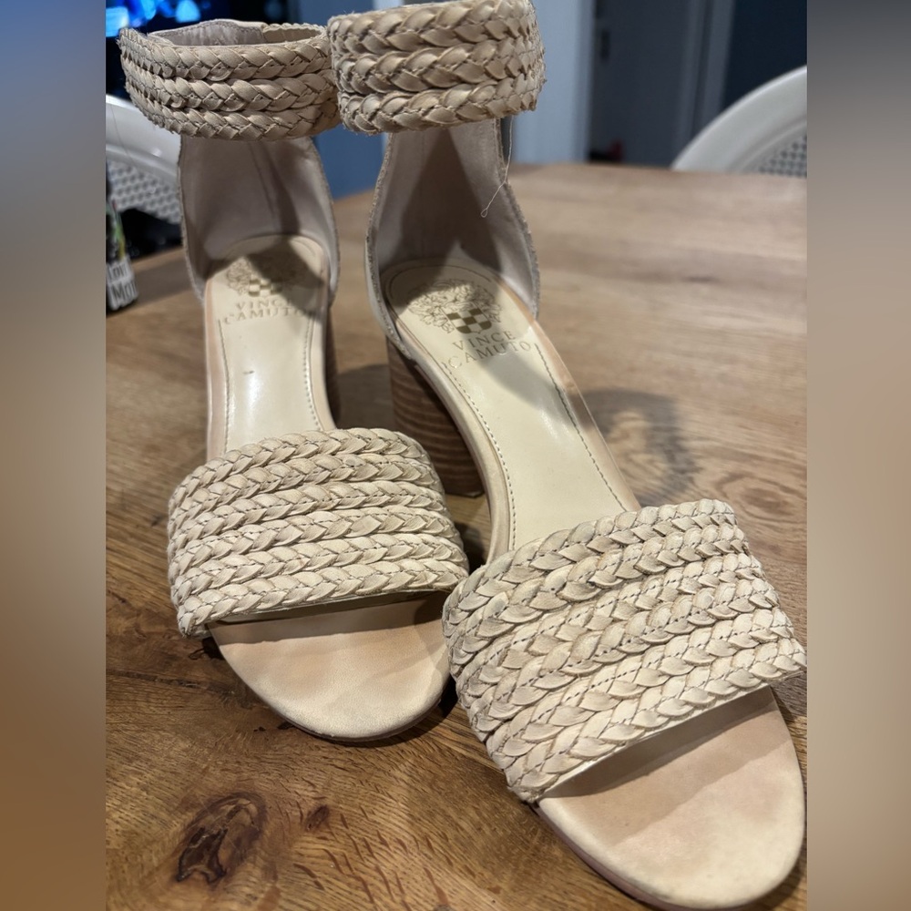 Vince Camuto Women's Beige Braided Heels